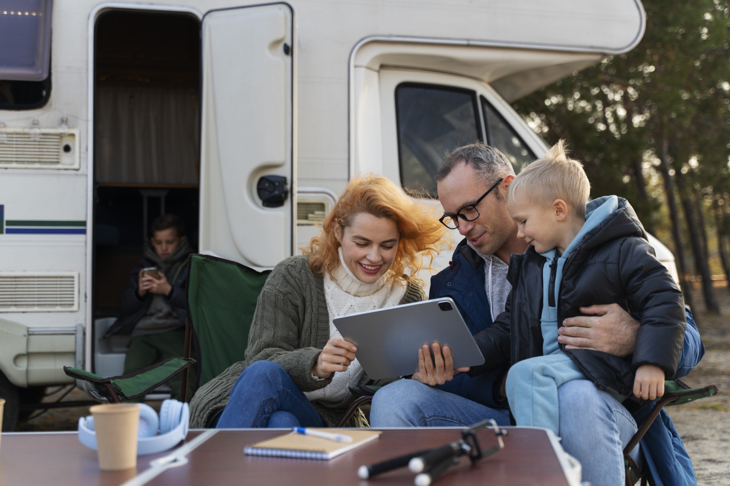 Family in an RV
