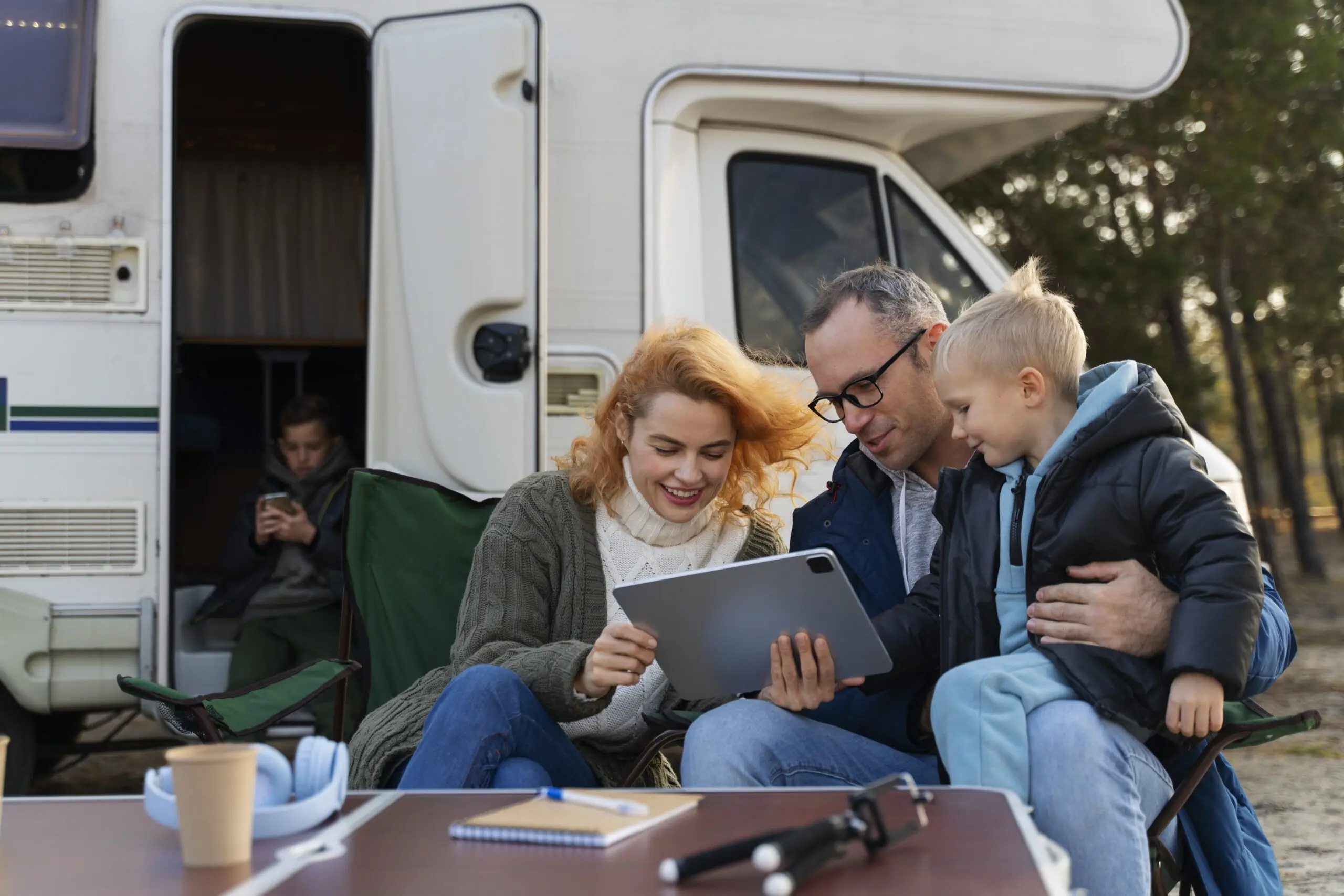 Family in an RV